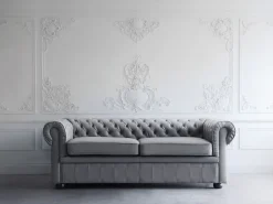 Beliani Harmaa 3-Istuttava Nahkasohva Chesterfield Flash Sale