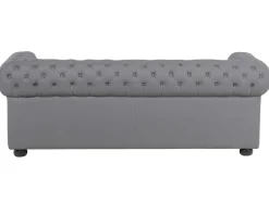Beliani Harmaa 3-Istuttava Nahkasohva Chesterfield Flash Sale