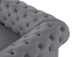 Beliani Harmaa 3-Istuttava Nahkasohva Chesterfield Flash Sale