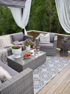 Beliani Harmaa 8-Istuttava Ulkosohvaryhma Pe-Rottingista Xxl Outlet