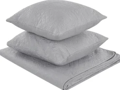 Beliani Harmaa Kohokuvioitu Paivapeittosetti 140 X 210 Cm Alamut Cheap