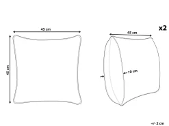 Beliani Harmaa Nahkainen Tilkkukoristetyynysetti 45 X 45 Cm 2 Kpl Neeloor Fashion