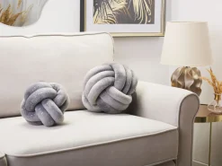 Beliani Harmaa Samettinen Solmutyyny Kimalteella O 20 Cm Malni Flash Sale