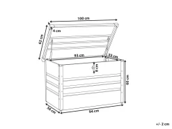 Beliani Harmaa Teraksinen UlkoSäilytyslaatikko 100 X 60 Cm Cebrosa Clearance