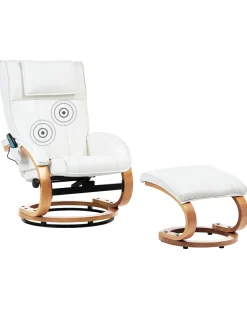 Beliani Hierontatuoli Jalkatuella Keinonahka Beige Majestic Sale