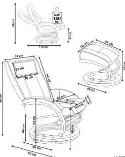 Beliani Hierontatuoli Jalkatuella Keinonahka Beige Majestic Sale