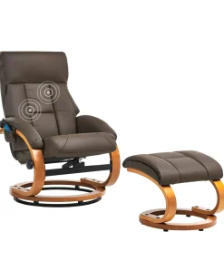 Beliani Hierontatuoli Jalkatuella Keinonahka Tummanruskea Force Outlet