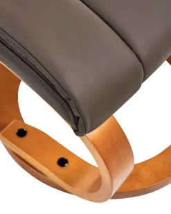 Beliani Hierontatuoli Jalkatuella Keinonahka Tummanruskea Force Outlet