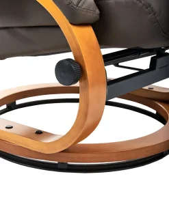 Beliani Hierontatuoli Jalkatuella Keinonahka Tummanruskea Force Outlet