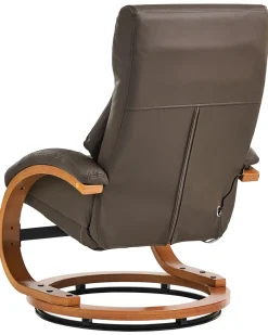 Beliani Hierontatuoli Jalkatuella Keinonahka Tummanruskea Force Outlet