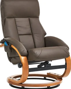 Beliani Hierontatuoli Jalkatuella Keinonahka Tummanruskea Force Outlet