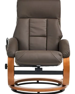 Beliani Hierontatuoli Jalkatuella Keinonahka Tummanruskea Force Outlet