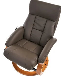 Beliani Hierontatuoli Jalkatuella Keinonahka Tummanruskea Force Outlet