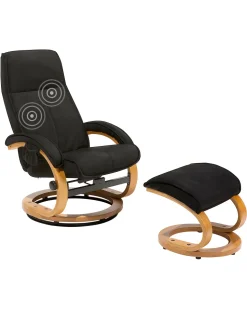 Beliani Hierontatuoli Jalkatuella Kangas Musta Hero Best Sale