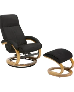 Beliani Hierontatuoli Jalkatuella Kangas Musta Hero Best Sale