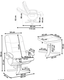 Beliani Hierontatuoli Jalkatuella Keinonahka Kermanvalkoinen Relaxpro Store