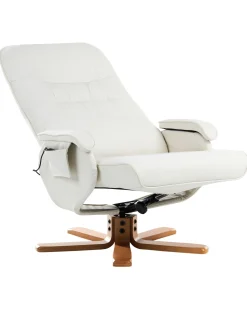 Beliani Hierontatuoli Jalkatuella Keinonahka Kermanvalkoinen Relaxpro Store