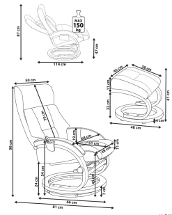 Beliani Hierontatuoli Jalkatuella Keinonahka Hiekanruskea Force Online