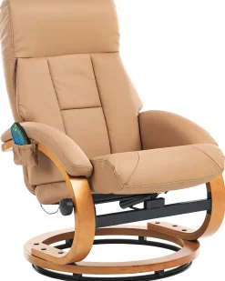 Beliani Hierontatuoli Jalkatuella Keinonahka Hiekanruskea Force Online