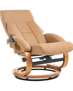 Beliani Hierontatuoli Jalkatuella Keinonahka Hiekanruskea Force Online