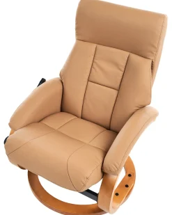 Beliani Hierontatuoli Jalkatuella Keinonahka Hiekanruskea Force Online