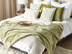 Beliani Huopa Kangas Oliivinvihrea 125 X 150 Cm Namdu Best Sale