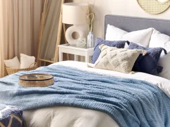 Beliani Huopa Kangas Sininen 200 X 220 Cm Bjas Flash Sale