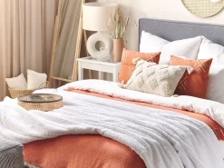 Beliani Huopa Kangas Valkoinen 200 X 220 Cm Bjas Flash Sale