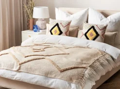 Beliani Huopa Puuvilla Beige 130 X 180 Cm Jaunpur Flash Sale