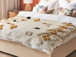 Beliani Huopa Puuvilla Beige/Keltainen 130 X 180 Cm Adoni Shop