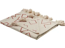 Beliani Huopa Puuvilla Beige/Punainen 130 X 180 Cm Bhiwani Best