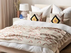 Beliani Huopa Puuvilla Beige/Punainen 130 X 180 Cm Bhiwani Best