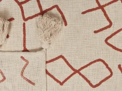 Beliani Huopa Puuvilla Beige/Punainen 130 X 180 Cm Bhiwani Best