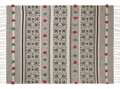 Beliani Huopa Puuvilla Beige/Ruskea 130 X 180 Cm Chinsurah Shop