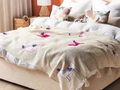 Beliani Huopa Puuvilla Beige/Vaaleanpunainen 130 X 180 Cm Nandyal Hot