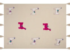 Beliani Huopa Puuvilla Beige/Vaaleanpunainen 130 X 180 Cm Nandyal Hot