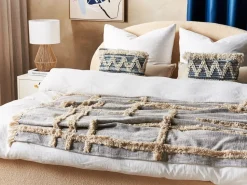 Beliani Huopa Puuvilla Harmaa/Beige 130 X 180 Cm Hospet Online