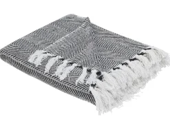 Beliani Huopa Puuvilla Musta 130 X 160 Cm Tangier Cheap