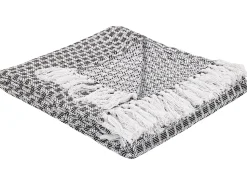 Beliani Huopa Puuvilla Musta/Valkoinen 130 X 160 Cm Kiraman Discount