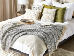 Beliani Huopa Puuvilla Musta/Valkoinen 125 X 150 Cm Chyama Clearance