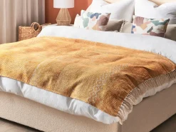 Beliani Huopa Puuvilla Sinapinkeltainen 130 X 180 Cm Firozabad Shop