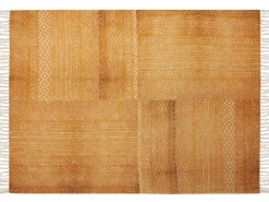 Beliani Huopa Puuvilla Sinapinkeltainen 130 X 180 Cm Firozabad Shop