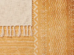 Beliani Huopa Puuvilla Sinapinkeltainen 130 X 180 Cm Firozabad Shop