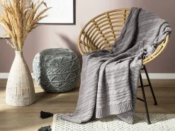 Beliani Huopa Puuvilla Vaaleanharmaa 110 X 180 Cm Anamur Flash Sale