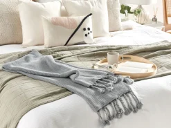 Beliani Huopa Puuvilla Vaaleanharmaa 125 X 150 Cm Nazilli Cheap