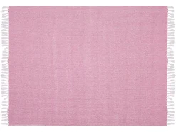 Beliani Huopa Puuvilla Vaaleanpunainen 130 X 160 Cm Tangier Sale