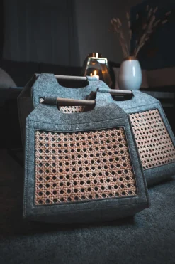 Beliani Huopakori Vaaleanharmaa/Vaalea Puu 3 Kpl Sariot Best