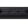 Beliani Iso Musta 3-Istuttava Keinonahkasohva Chesterfield Discount