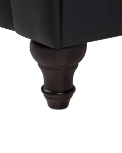 Beliani Iso Musta Keinonahkaverhoiltu Nojatuoli Chesterfield Clearance