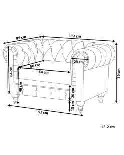 Beliani Iso Vaaleanharmaa Kangasverhoiltu Nojatuoli Chesterfield Online